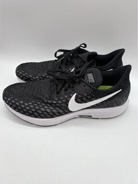 Nike Womens Air Zoom Pegasus 35 Wide Black White Sz 10.5 942856-001 Running Shoe